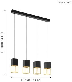 Eglo 97734 - Lustră LED pe cablu MONTEBALDO 4xGU10/5W/230V