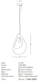 Pendul design modern decorativ FIBERGLASS D-40cm