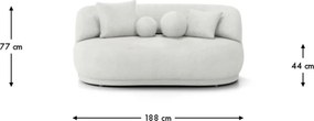 Canapea lemn masiv Gio Mini, 188 × 96 × 77 cm