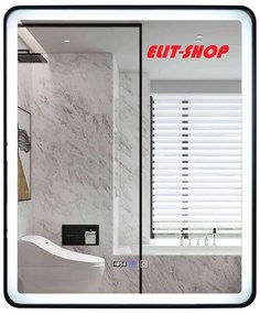 Oglinda Baie Cu Led, 70x90 Cm, Functie Dezaburire, Ceas Si Termometru, Elit's Esn39
