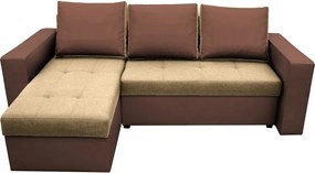 Coltar extensibil Toledo, 226x145x79 cm, 2 lazi depozitare, Reversibil, Maro/Crem