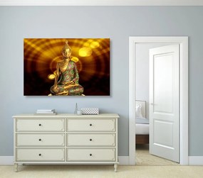 Tablou statuia a lui Budha pe fundal abstract