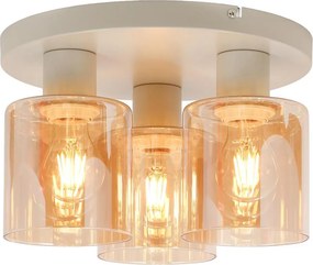 Brilliant - Lustră aplicată LYSKA 3xE27/20W/230V Ø 31 cm crem/fumuriu