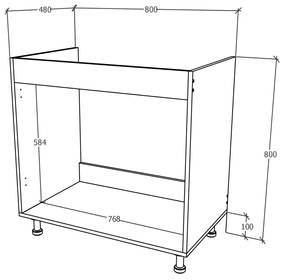 Corp haaus Karo, 2 Usi, Stejar Bronz/Alb, 80 x 50 x 80 cm