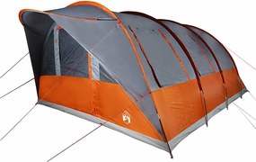 vidaXL Cort de familie tunel 7 persoane, gri/portocaliu, impermeabil