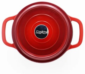 Cratita + capac Home Chef, Heinner Home, 1.2 l, aluminiu turnat, negru/rosu