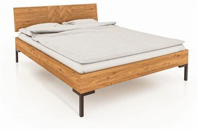 Pat matrimonial din lemn de stejar 180x200 cm Abies 2 - The Beds