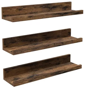 Set de 3 rafturi de perete din lemn