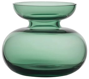 Vază verde din sticlă lucrată manual (înălțime 9 cm) Inu – Zone