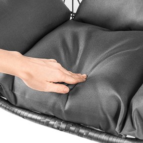 Scaun suspendat gri KOKON cu suport, perna gri