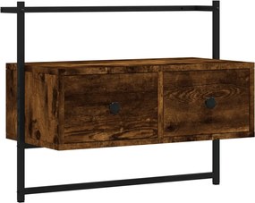 vidaXL Dulap TV montat pe perete, stejar fumuriu, 60,5x30x51 cm, lemn