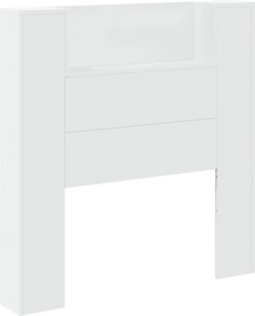vidaXL Tăblie cap cu raft Alb 100 x 16,5 x 103,5 cm Lemn compozit