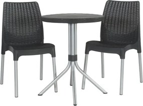 Keter Set mobilier de exterior Chelsea, grafit, 223562