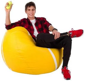 Fotoliu puf Tenis XXXL (Galben + Alb). 1054541