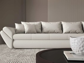 Colțar extensibil dumonde cu ladă de depozitare si sezut confortabil din spuma high-density, Loana XL Enjoy Beige II 335x185 cm