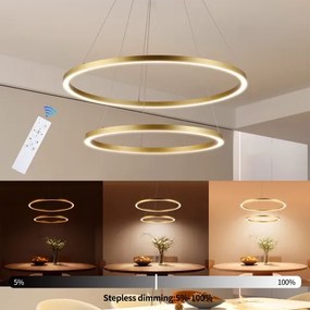 Brilagi - Lustră LED reglabilă pe cablu PORTOFINO, 98W, 230V, Ø 80 cm, auriu + telecomandă