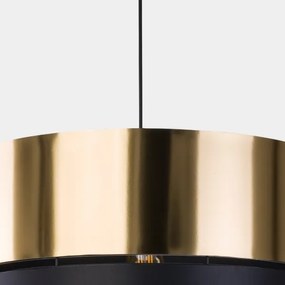 Lustră pe cablu HILTON 1xE27/25W/230V alamă/neagră