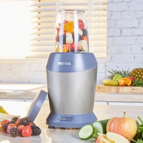 Resigilat: Petra NutriMax blender, 6 lame, 1000W, vas 1 l, fără BPA, gri/albastru