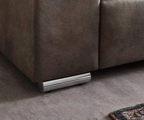 Canapea extensibilă dumonde cu ladă de depozitare si sezut confortabil din spuma high-density, Marbela Tobago Brown XXL 295x100 cm cu taburet inclus