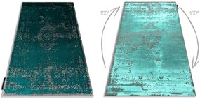 Covor DE LUXE modern 2083 ornament vintage - structural verde / gri - SECUNDAR-COTATI PRODUSUL