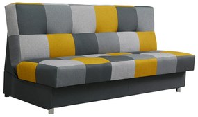 Canapea extensibila Alabama mustar-gri, 195/90/90 cm