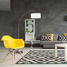 LAMPADAR PAE DIN NICHEL SATINAT/ABAJUR TEXTIL, 110X186 CM, 1XE27, 60 W, CU CABLU SI INTRERUPATOR - WH-1005