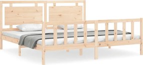 vidaXL Cadru de pat fără saltea, 200x200 cm, lemn masiv pin
