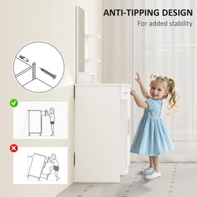 HOMCOM Masuță cu Oglindă de Machiaj din PAL Alb 90x38x138 cm | Aosom Romania