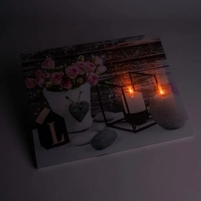 Tablou de perete Love - 2 LED-uri, 40 x 50 cm