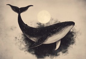 Fototapet - Balena cu luna plină (147x102 cm)