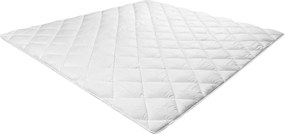 Pilota matlasata Alcam, 200x220 cm, microfibra alba, umplutura fibra siliconica, 400g/mp, nivel de caldura mare