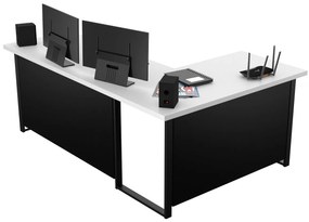 Masă PC de colț Vintid (Alb + Negru). 1054975
