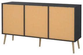 Comodă gri antracit joasă 149x82 cm Bodo – Tvilum