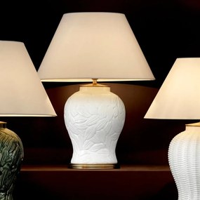 Veioza eleganta design LUX din ceramica, Cyprus alb 110952 HZ