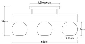 Lustră aplicată MOITAS 3xE27/40W/230V Globo 15656-3D