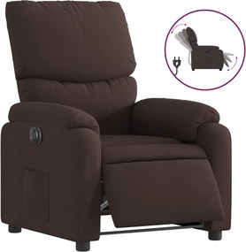 vidaXL Fotoliu rabatabil electric, maro închis, material textil