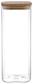 Recipient de sticlă pentru alimente cu capac 4Home Bamboo, 2000 ml, 2000 ml