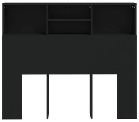 Tăblie de pat cu dulap, negru, 120x19x103,5 cm