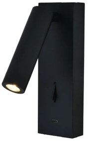 Aplica de perete, Mufa USB, LED, Tarifa III negru MA-8985
