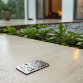 Priză dublă încastrabilă de podea de exterior Brilagi IP55 crom mat dreptunghiular