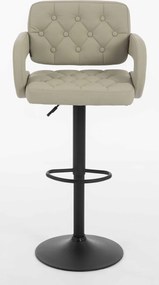 HR8403W Scaun Ecru Piele Ecologica Premium Soft cu Bază Neagră