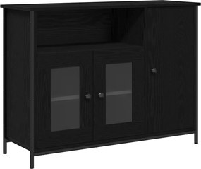 vidaXL Bufet Stejar Negru 100 x 35 x 75 cm