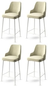 Set de scaune de bar Enox Cream and White, 4bucăți, 4 buc