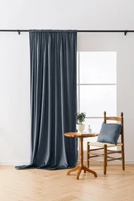 Draperie opaca gri inchis VELVET 135x250 cm Agatat: Inele metalice