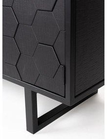 Comodă neagră joasă din lemn de pin 140x58 cm Linc – White Label