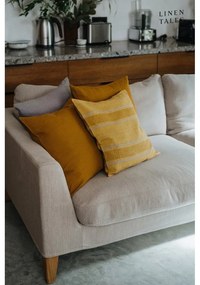 Față de pernă din in 40x40 cm Amber Bronze Stripes – Linen Tales