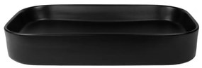 Lavoar baie pe blat negru mat 65 cm, dreptunghiular, Fluminia Capri 650x380 mm