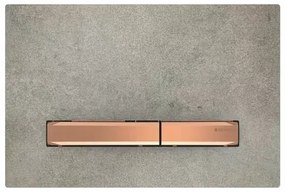 Clapeta de actionare Geberit Sigma50 aspect de beton butoane rose gold