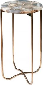 Masuta laterala Noble I 35cm agat albastru/ auriu