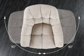 Set 2 scaune pivotante Papillon, boucle bej